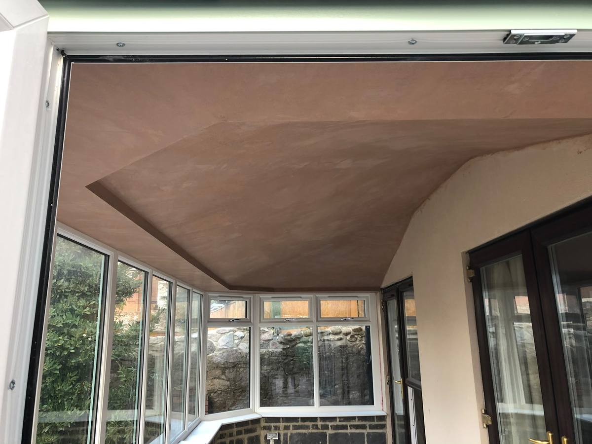 Bedroom walls and ceiling re-skimmed in Exeter